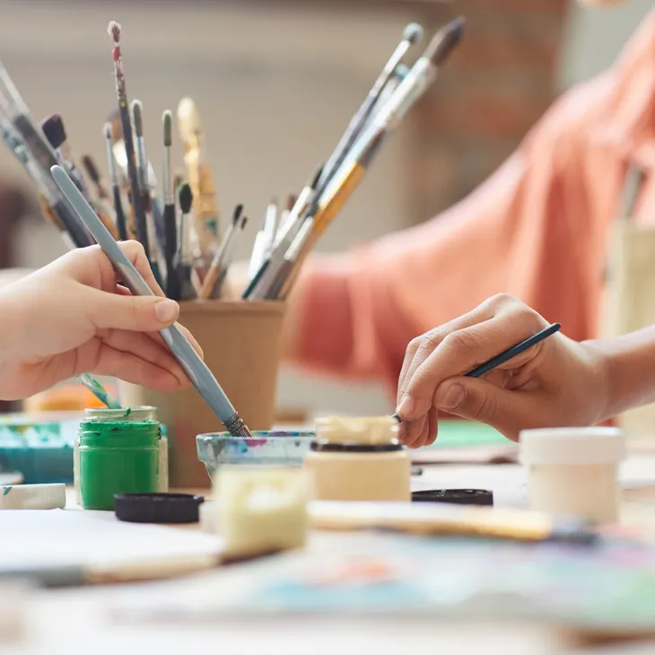 Brushes and paint in community